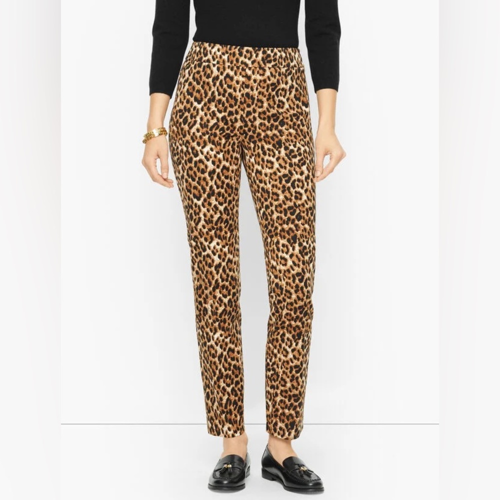Animal print, slim fit pants, Talbots